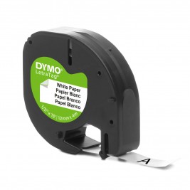 Dymo LetraTag Popierinė Juostelė S0721500 12mm x 4m juodas ant baltos - S0721510 Dymo LetraTag Popierinė Juostelė S0721500 12mm x 4m juodas ant baltos - S0721510