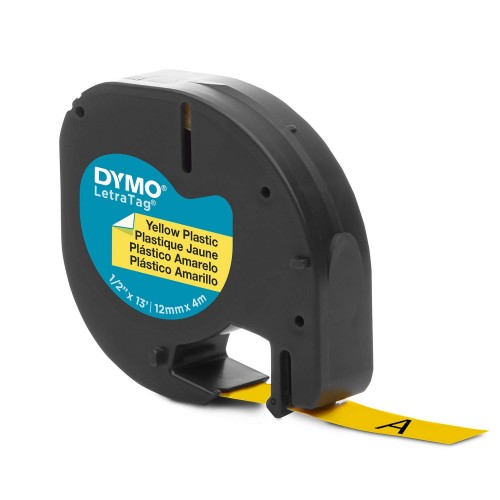 Dymo LetraTag Plastikinė Juostelė S0721570 12mm x 4m juodas ant geltonos - S0721620