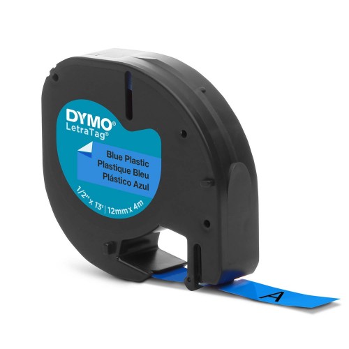 Dymo LetraTag Plastikinė Juostelė S0721600 12mm x 4m juodas ant mėlynos