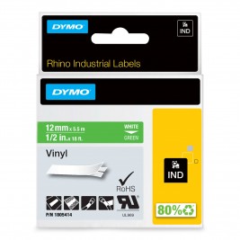 Dymo Rhino Vinilinė Juostelė 1805414 12mm x 5.5m baltas ant žalios Dymo Rhino Vinilinė Juostelė 1805414 12mm x 5.5m baltas ant žalios
