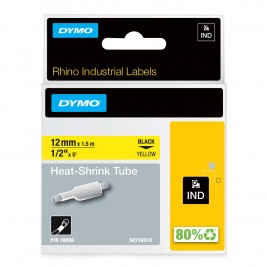 Dymo Rhino Termo vamzdelis 18056 12mm x 1.5m juodas ant geltonos Dymo Rhino Termo vamzdelis 18056 12mm x 1.5m juodas ant geltonos
