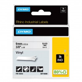 Dymo Rhino Vinilinė Juostelė 18443 9mm x 5.5m juodas ant baltos Dymo Rhino Vinilinė Juostelė 18443 9mm x 5.5m juodas ant baltos