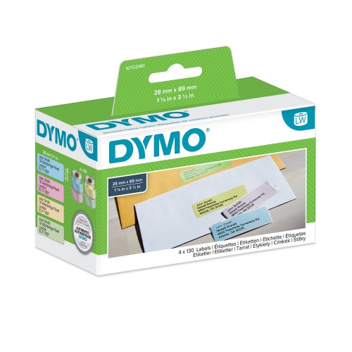Dymo 99011 Etiketės 28 x 89mm 4 Spalvų