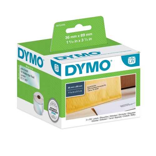 Dymo 99013 Etiketės 36 x 89mm Skaidrios
