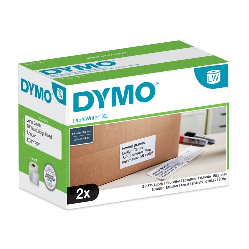 Dymo XL S0947420 Etiketės 59 x 102mm 2 rulonai x 575 vnt