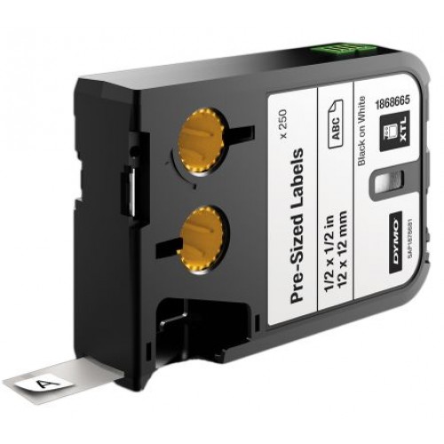 Dymo XTL 1868665 Etiketės 12mm x 12mm juodas ant baltos