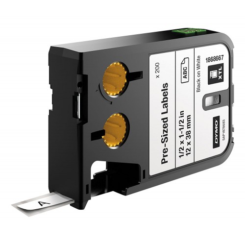 Dymo XTL 1868667 Etiketės 12mm x 38mm juodas ant baltos 