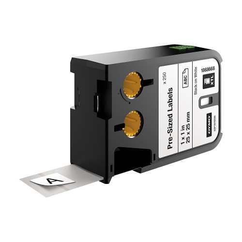 Dymo XTL 1868668 Etiketės 25mm x 25mm juodas ant baltos 