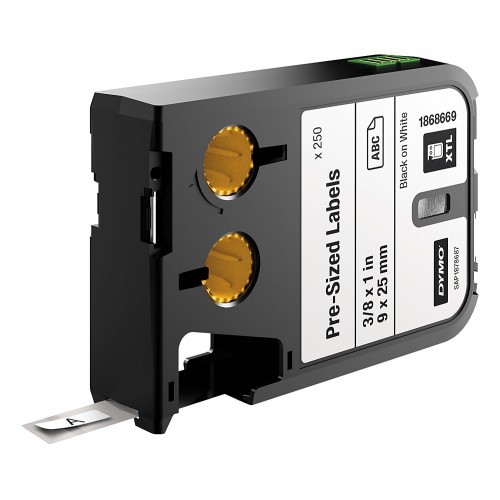 Dymo XTL 1868669 Etiketės 9mm x 25mm juodas ant baltos