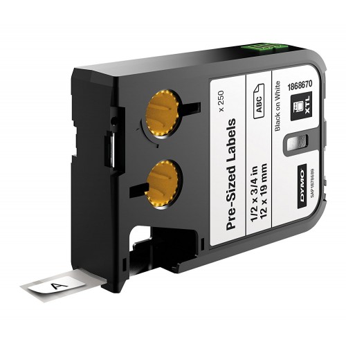 Dymo XTL 1868670 Etiketės 12mm x 19mm juodas ant baltos