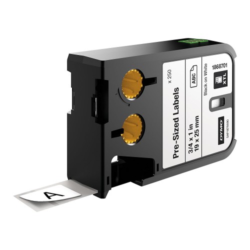 Dymo XTL 1868701 Etiketės 19mm x 25mm juodas ant baltos