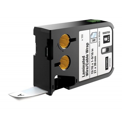 Dymo XTL 1868705 Laminuotos etiketės laidams/kabeliams 21mm x 39mm juodas ant baltos