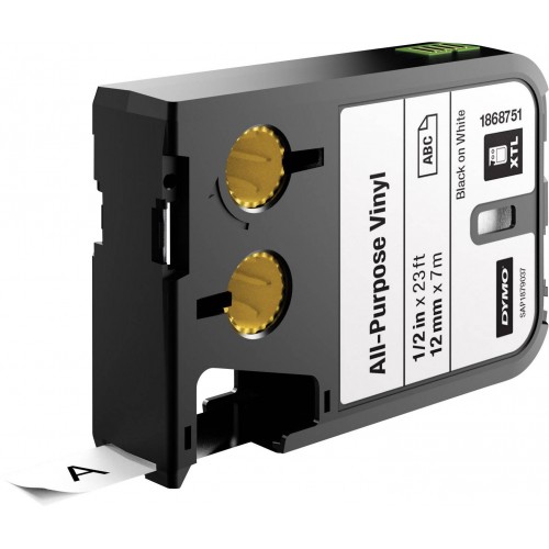 Dymo XTL Vinilinė juostelė 1868751 12mm x 7m, juodas ant baltos